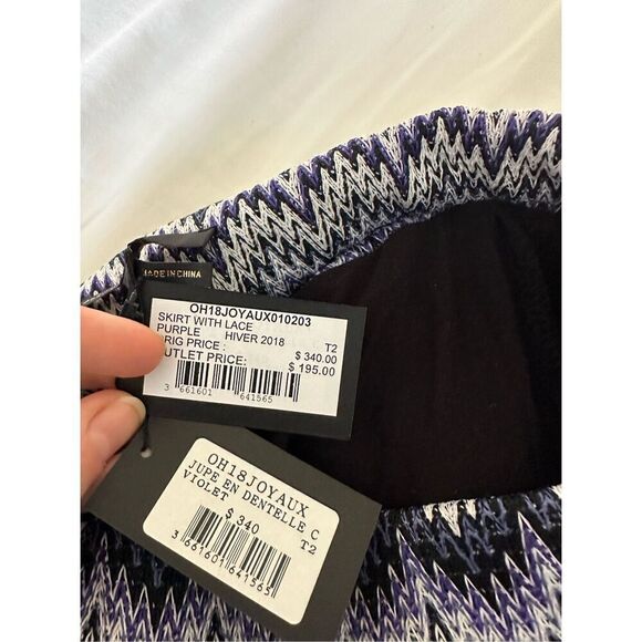 NWT Maje Womens Purple Skirt with Lace Size 2( USA size M) - Picture 4 of 11